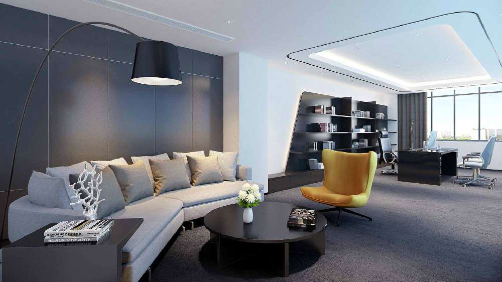 通过办公室设计和装修，从色彩搭配上拉伸空间维度