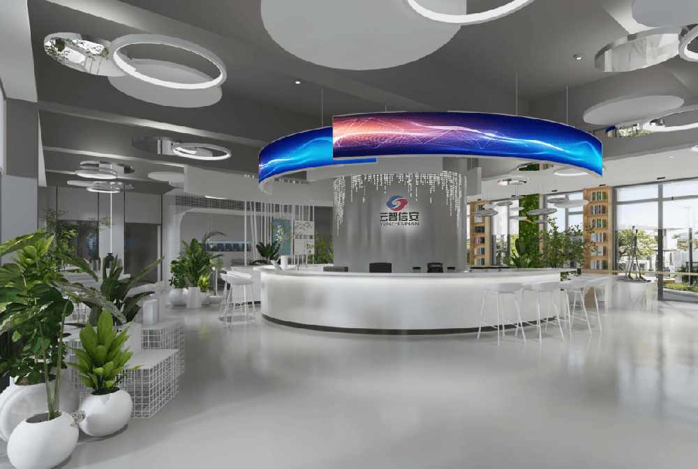 郑州办公室装修的前台背景设计方法