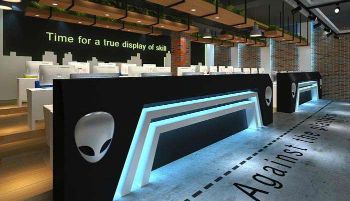 网咖装修设计案例效果图