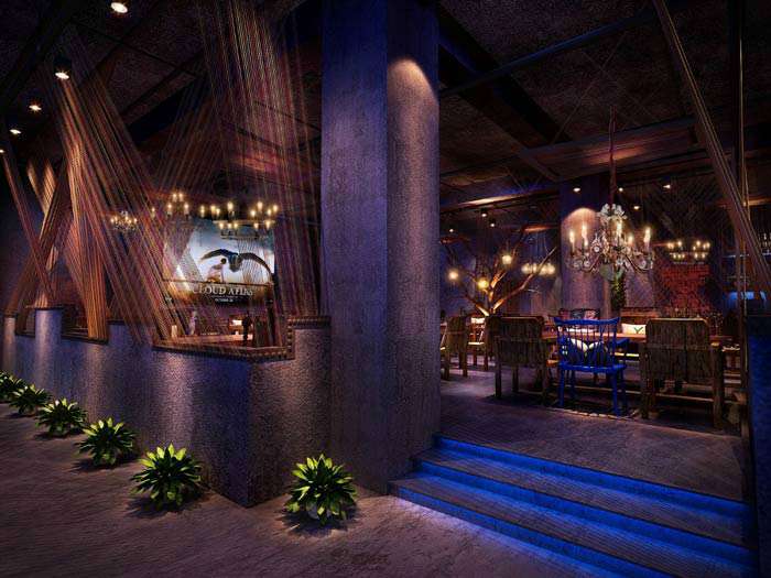 工业风烧烤店装修设计效果图