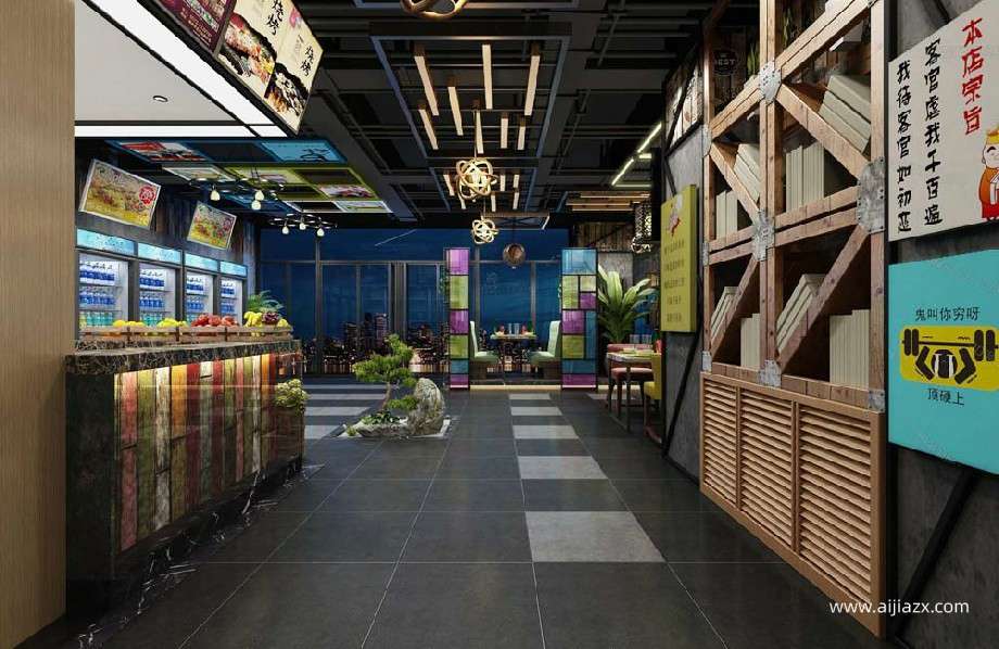 郑州快餐厅设计,中式快餐厅装修设计