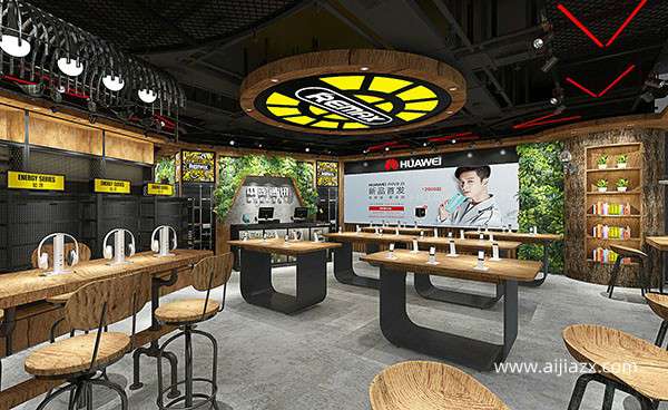 郑州苹果手机店装修吊顶和展示设计