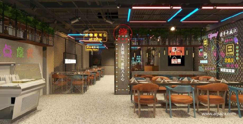 郑州连锁烧烤店装修设计的魅力