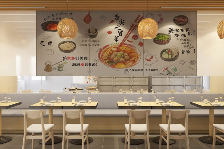 69平米冒菜小吃店装修设计