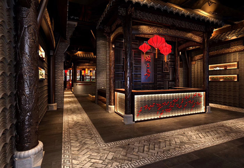 复古风格火锅店装修效果图