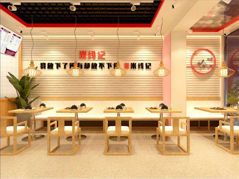 60m2米线店装修设计效果图