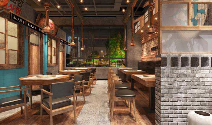 260m2郑州烧烤店设计效果图