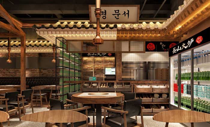 260m2郑州烧烤店设计效果图