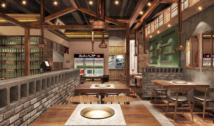 260m2郑州烧烤店设计效果图