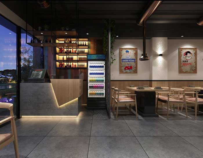 220m2郑州烤肉店装修设计效果图