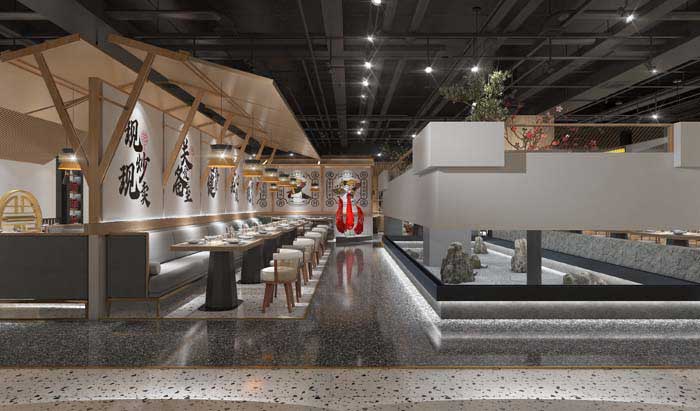 150m2郑州快餐空间设计效果图