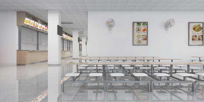 400m2郑州学校食堂设计效果图