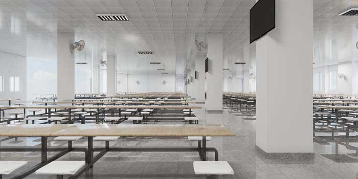 400m2郑州学校食堂设计效果图