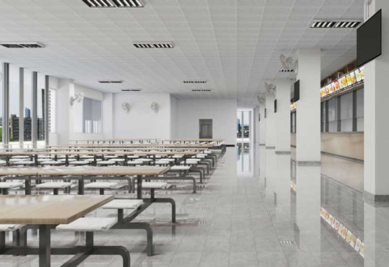 400m2郑州学校食堂设计效果图