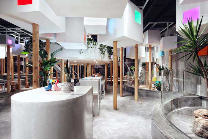 郑州300m2动物主题咖啡厅设计效果图