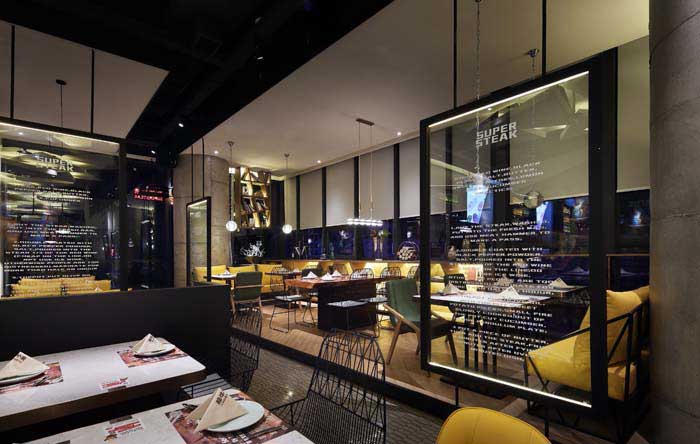 265m2郑州管城区西餐厅装修设计效果图