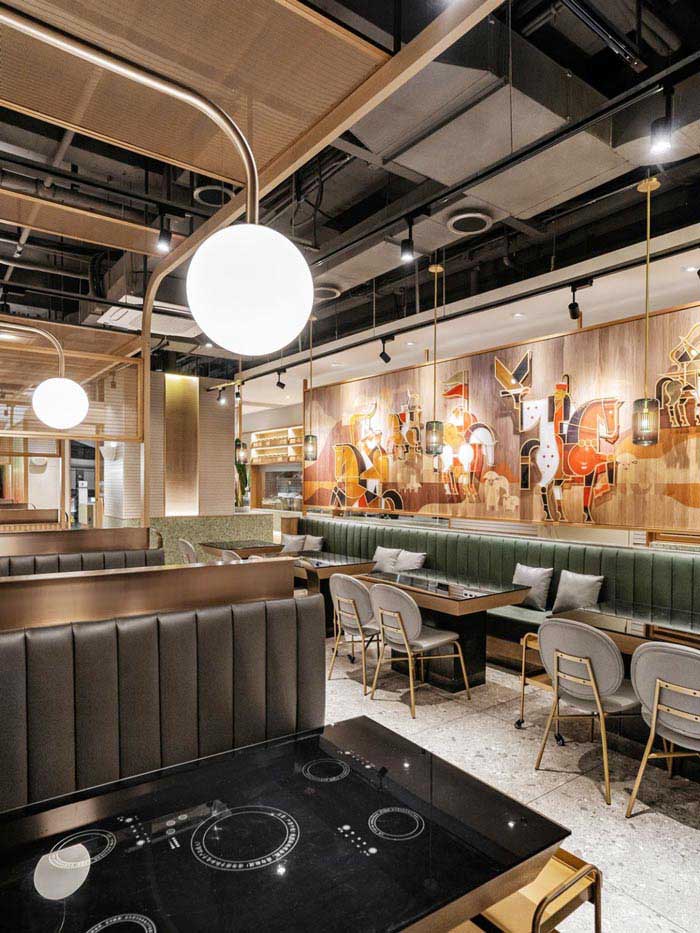 350m2郑州火锅店设计装修效果图