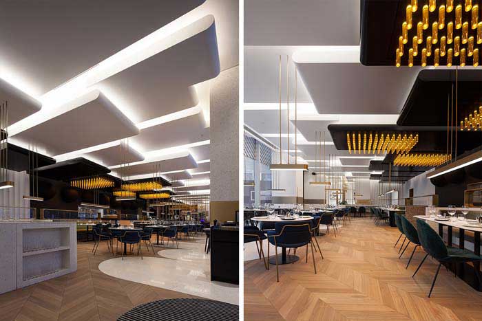 450m2郑州上街区西餐厅设计效果图