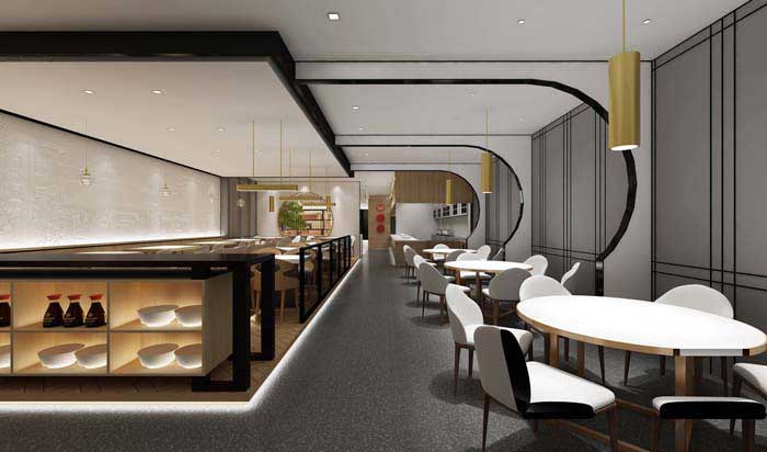 300m2郑州快餐店装修设计效果图