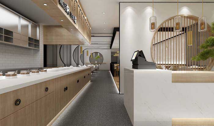 300m2郑州快餐店装修设计效果图