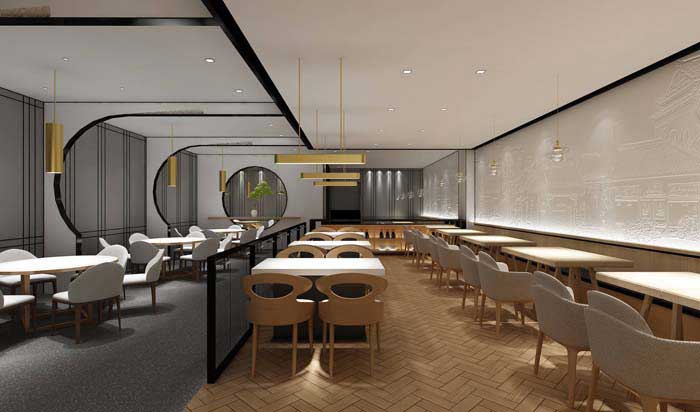 300m2郑州快餐店装修设计效果图