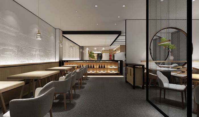300m2郑州快餐店装修设计效果图