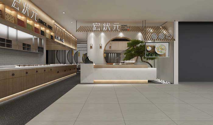 300m2郑州快餐店装修设计效果图