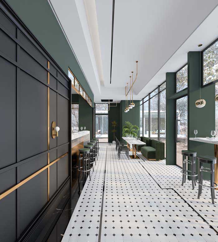 210m2许昌西餐厅装修设计效果图