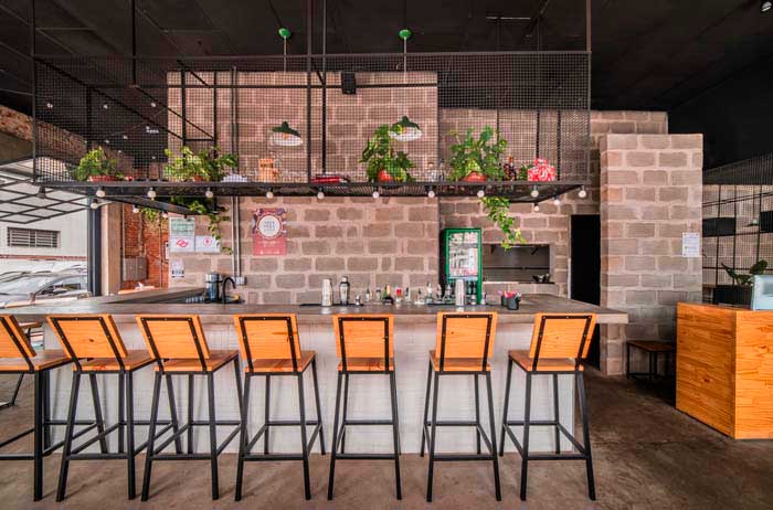 100m2郑州酒吧+餐厅设计效果图