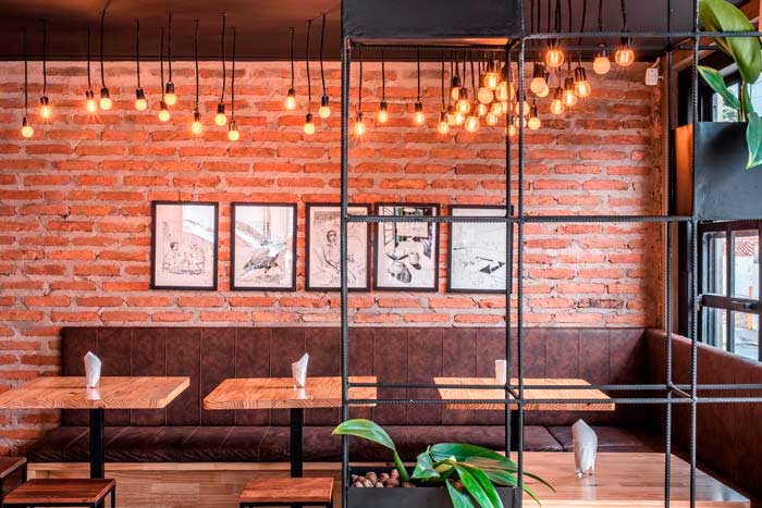 100m2郑州酒吧+餐厅设计效果图