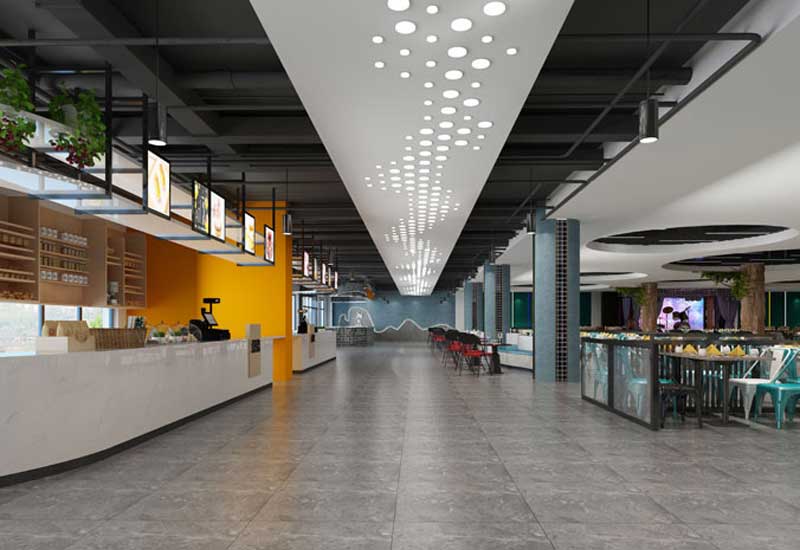 800m2公司食堂设计装修效果图