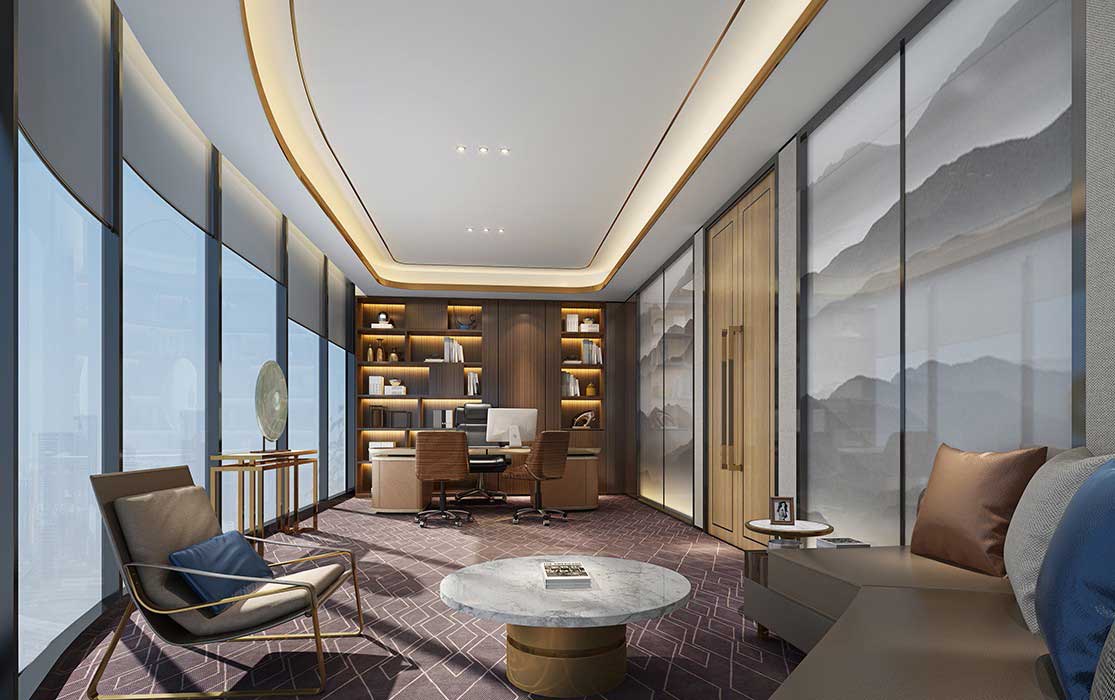 郑州写字楼整层办公室空间设计效果图