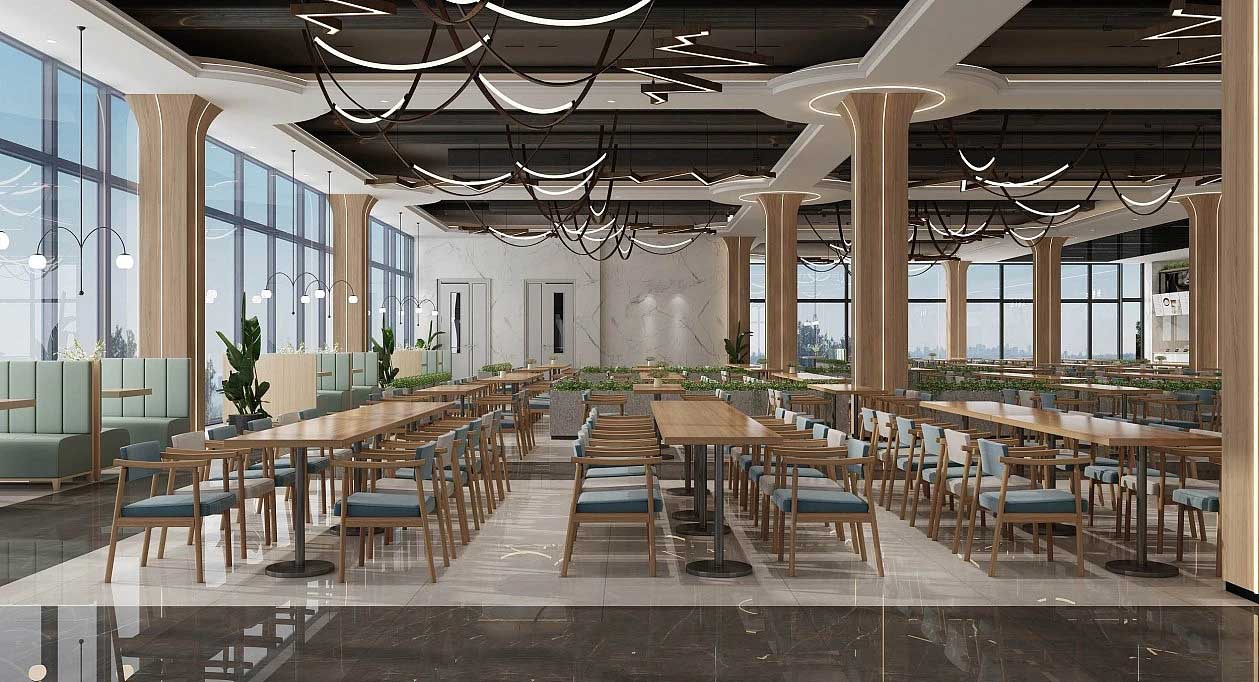 1500平米郑州学校食堂装修设计效果图
