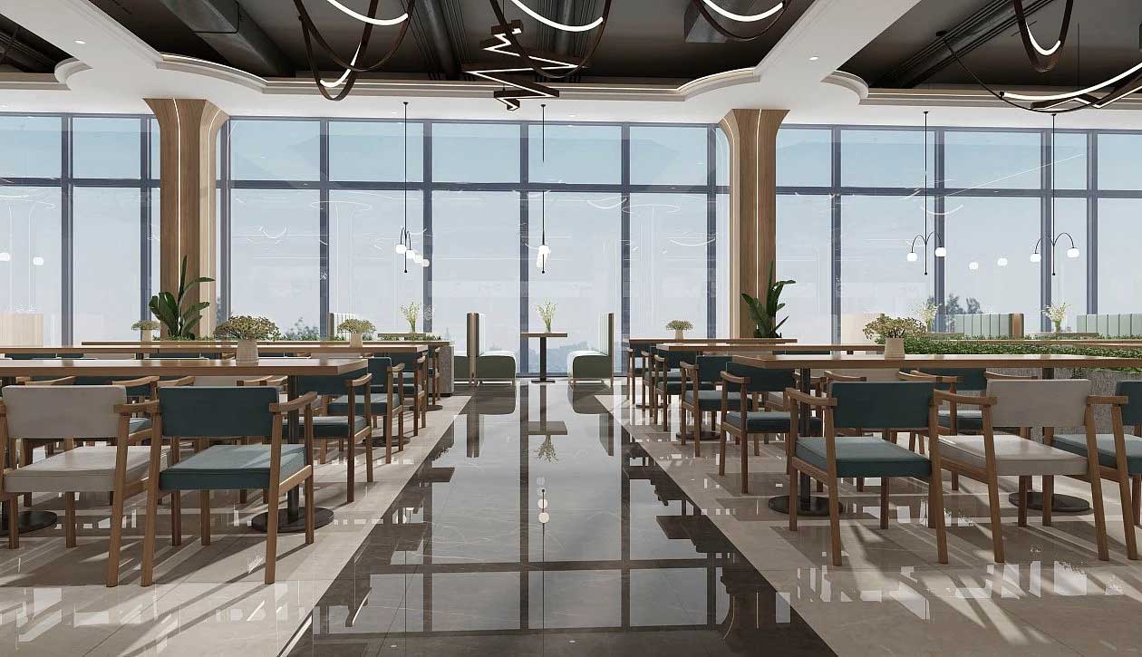 1500平米郑州学校食堂装修设计效果图