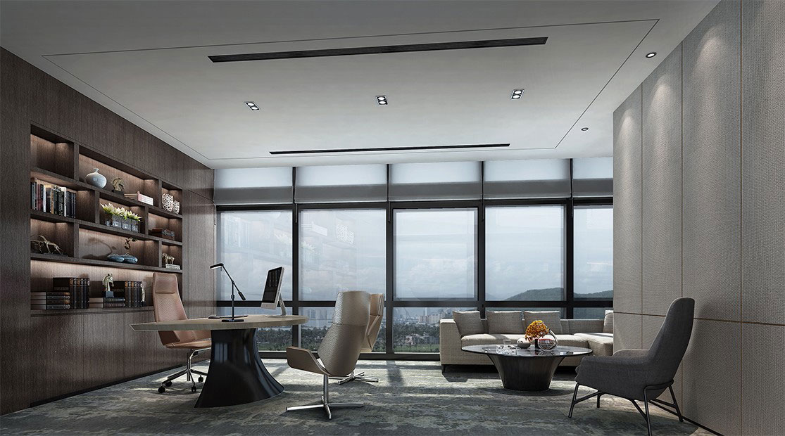 450平米办公室设计装修施工效果图