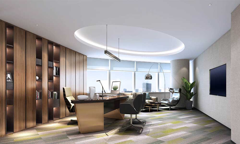 1000平米办公室装修效果图-1000平科技办公空间设计