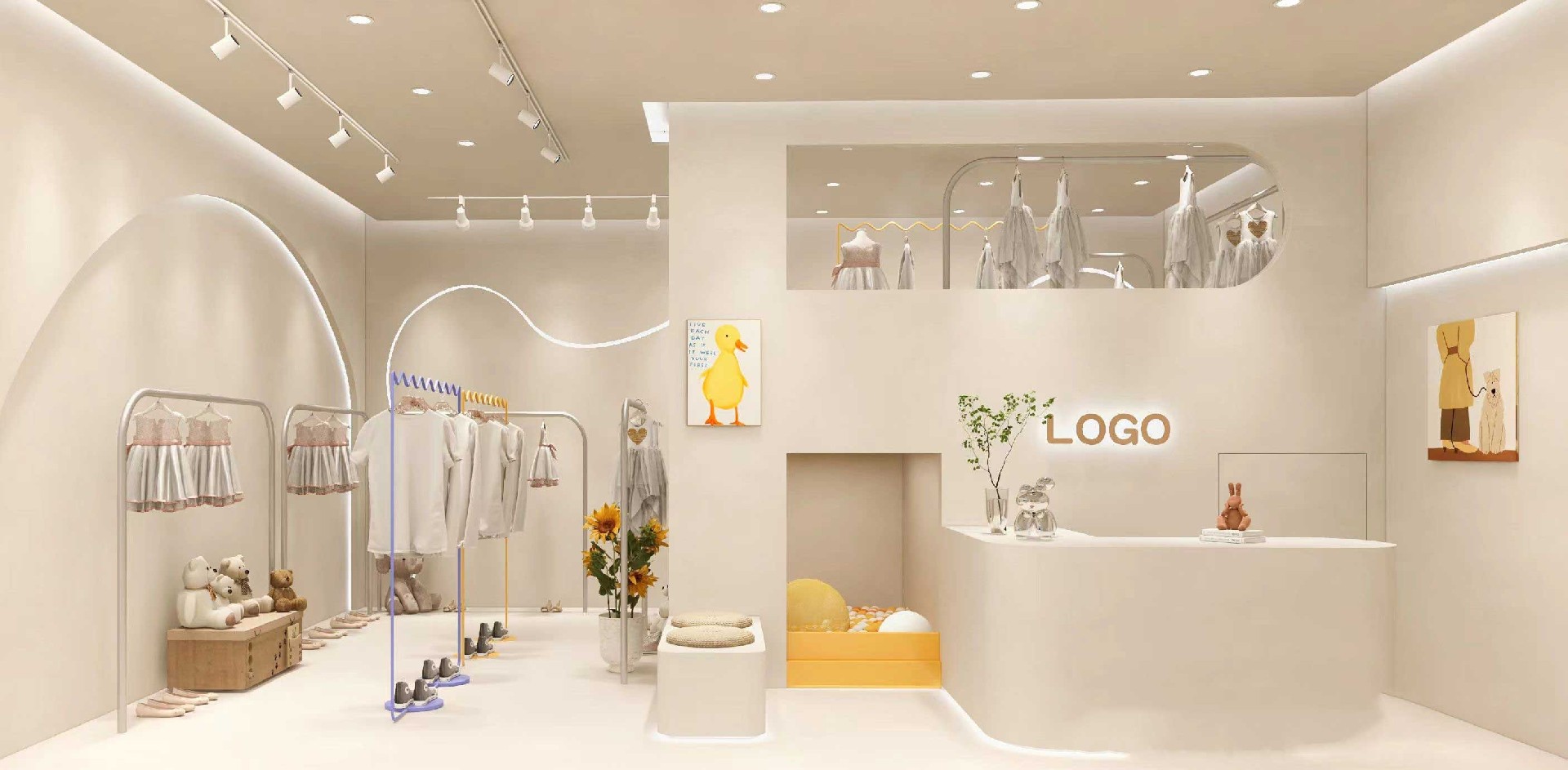郑州童装店设计-童装店铺装修设计效果图
