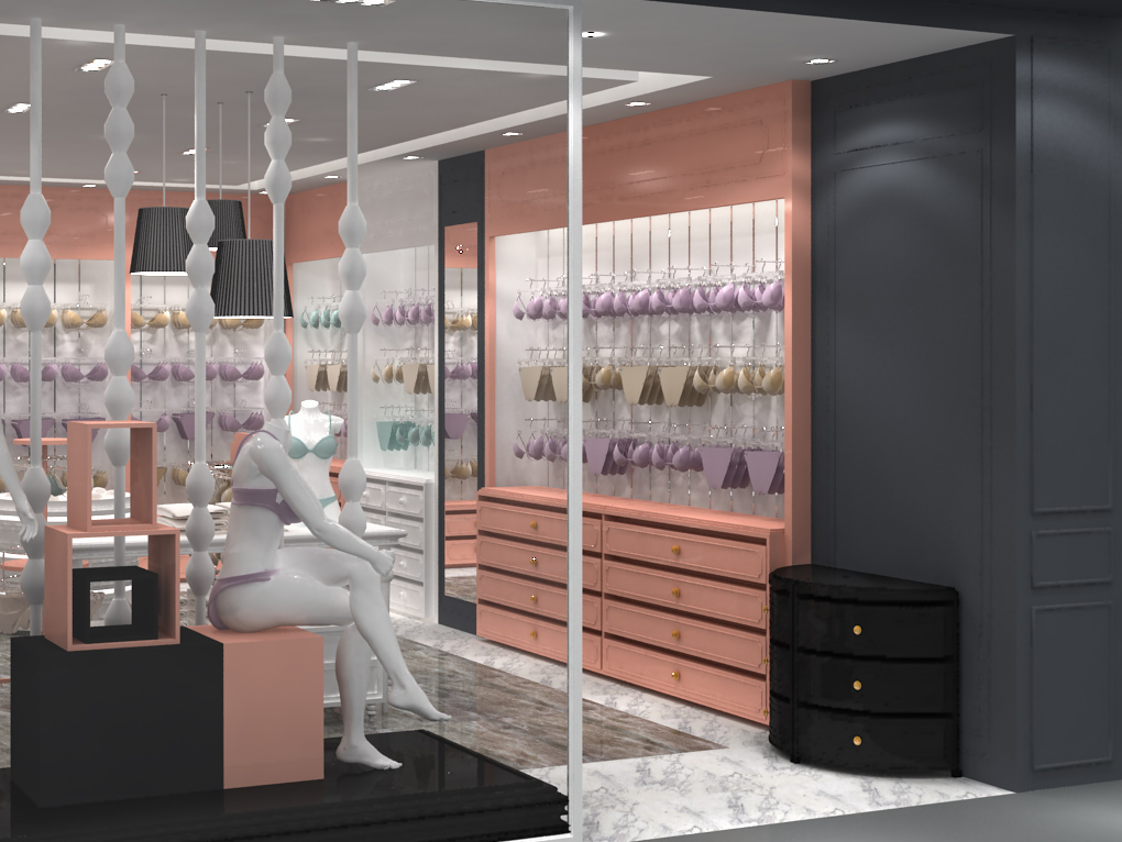 65平米品牌内衣店设计装修效果图