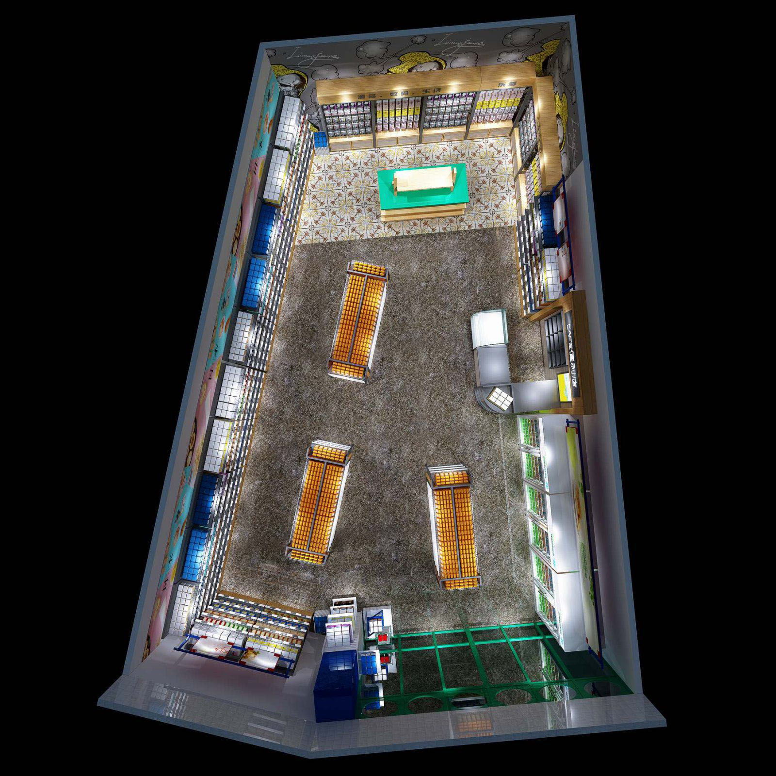 80平米进口零食便利店装修效果图