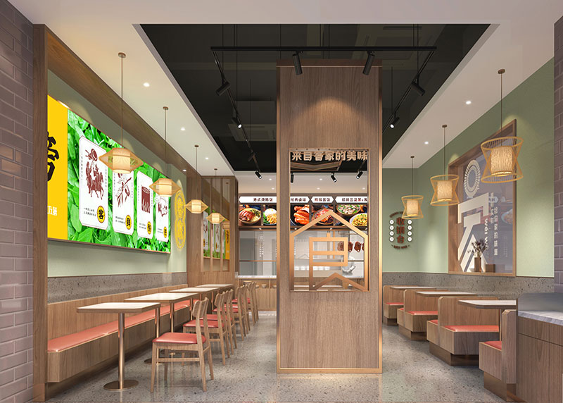 90平米快餐面食店装修效果图