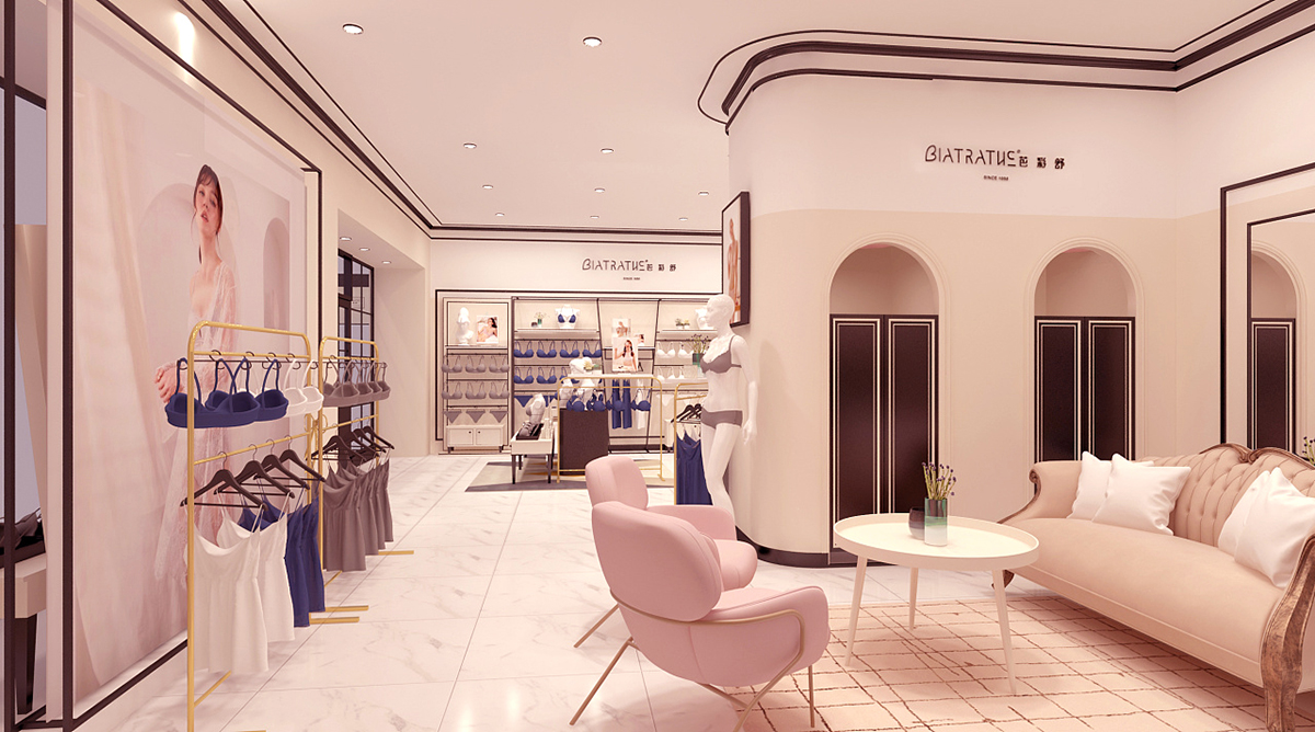 35平米郑州内衣店设计,内衣店装修效果图