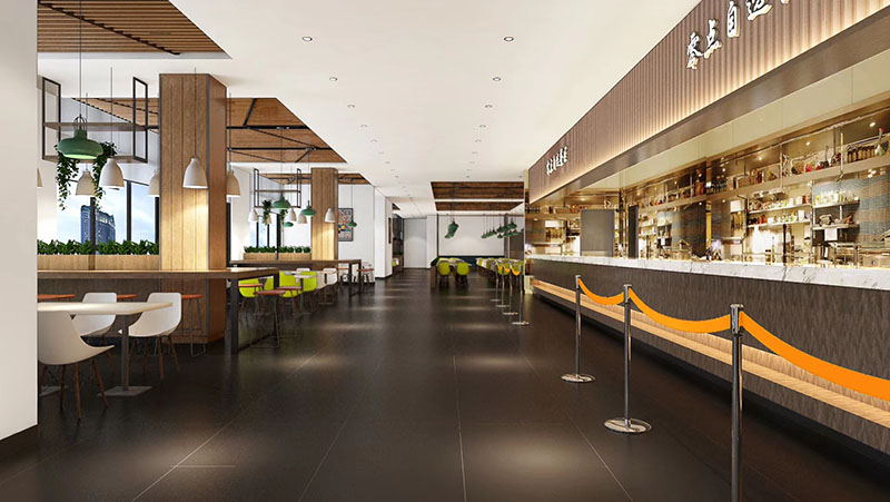 1600平米员工食堂装修设计效果图