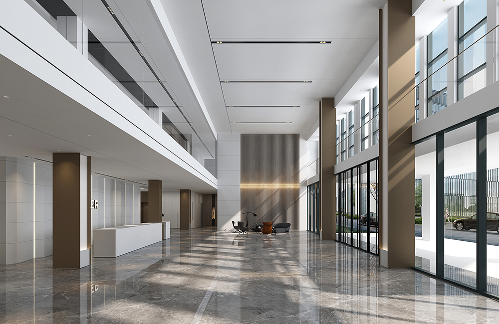 1200平米生物科技公司办公楼装修效果图