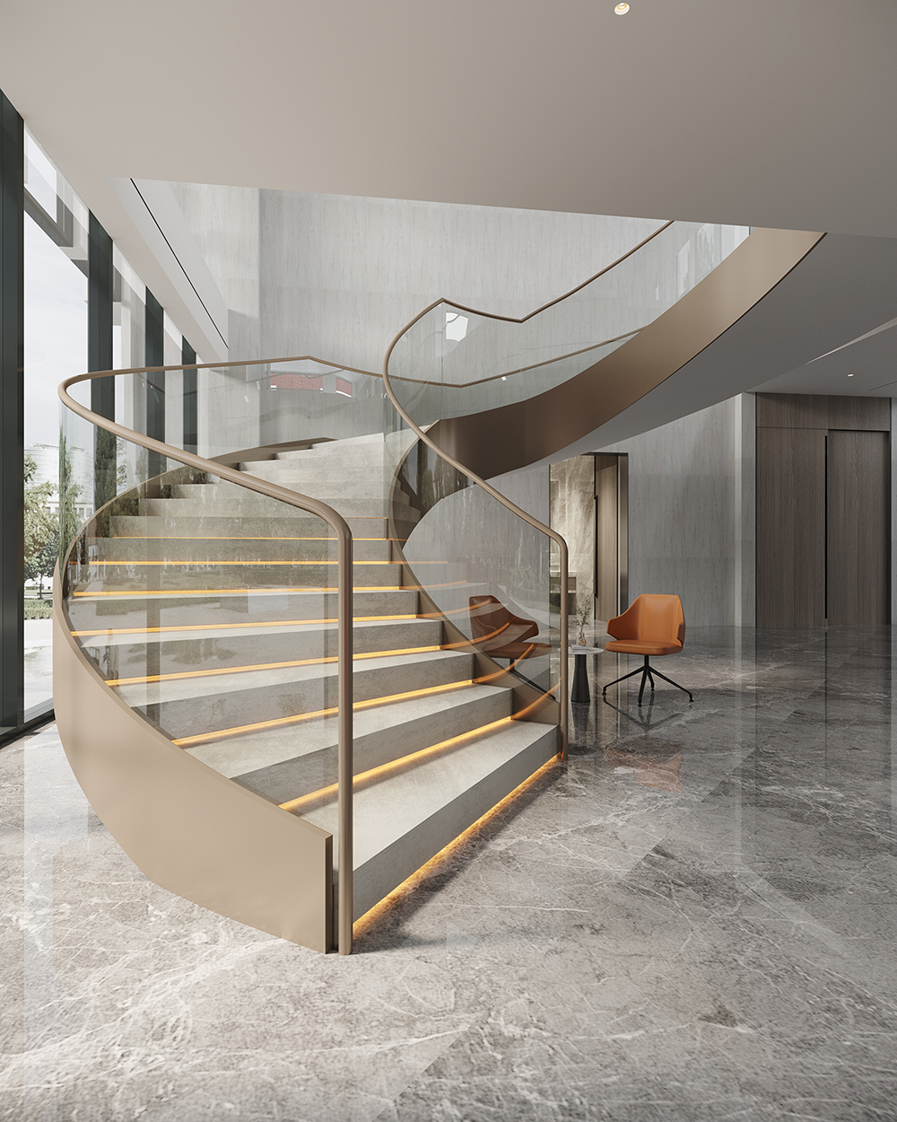 1200平米生物科技公司办公楼装修效果图