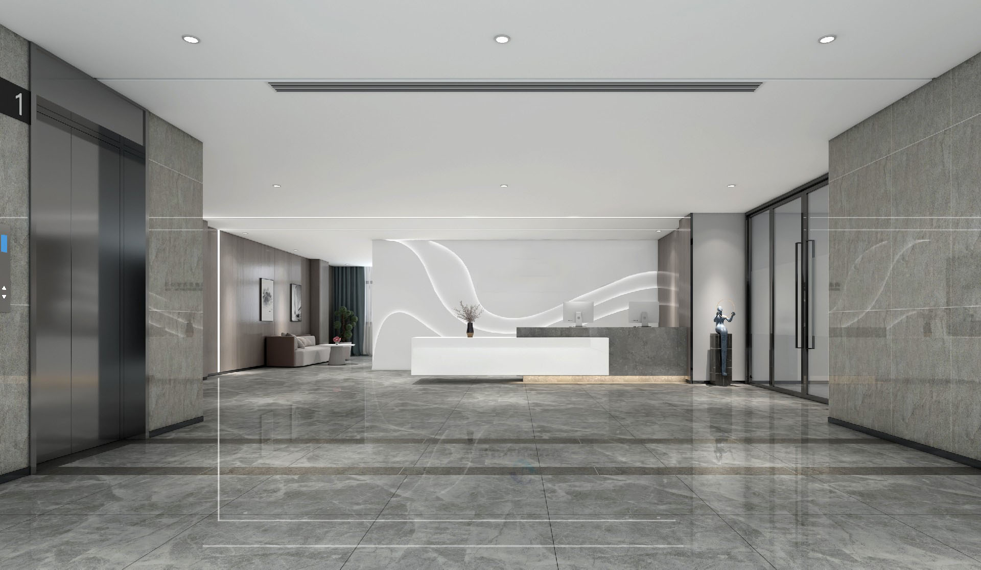 1500平米办公室装修设计效果图