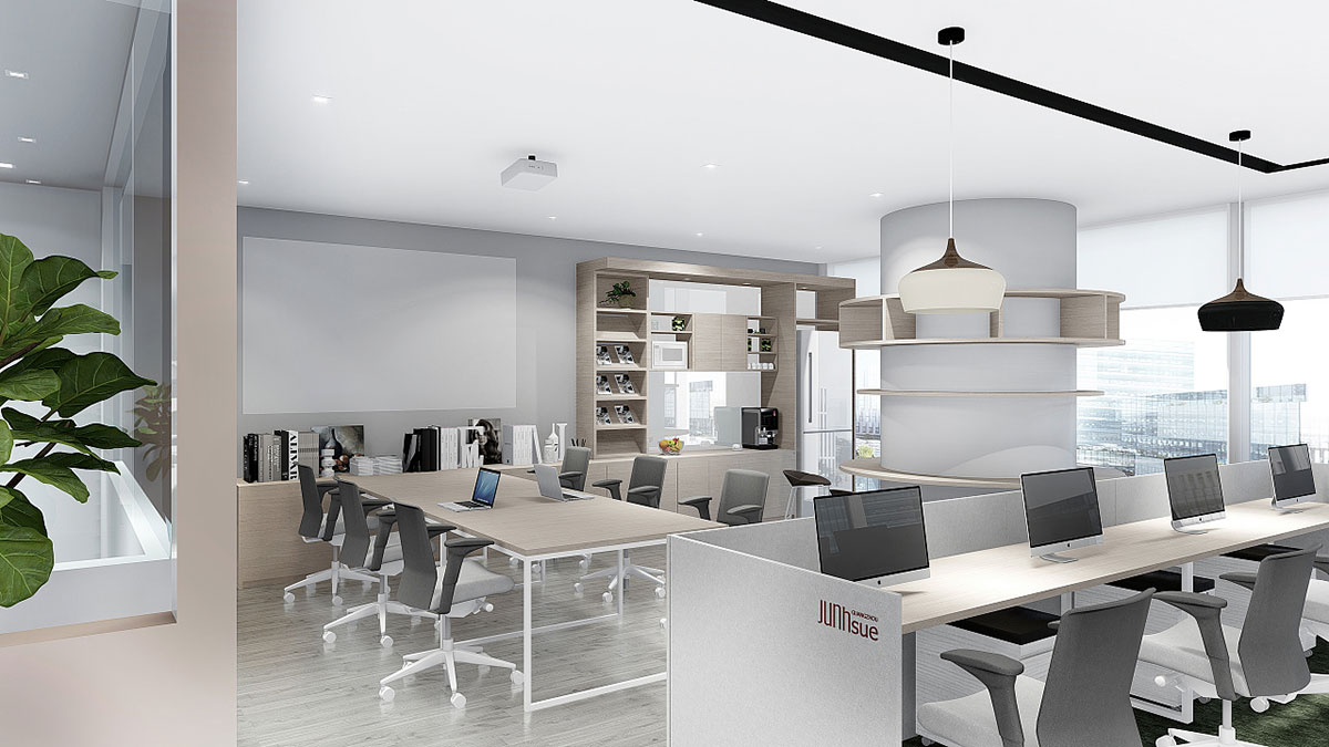 600平科技型办公室装修设计效果图