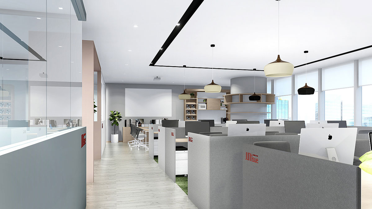 600平科技型办公室装修设计效果图