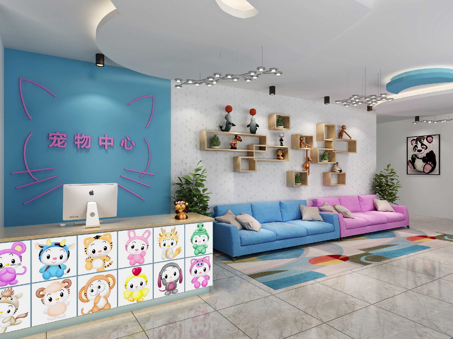 130平米郑州宠物店装修效果图
