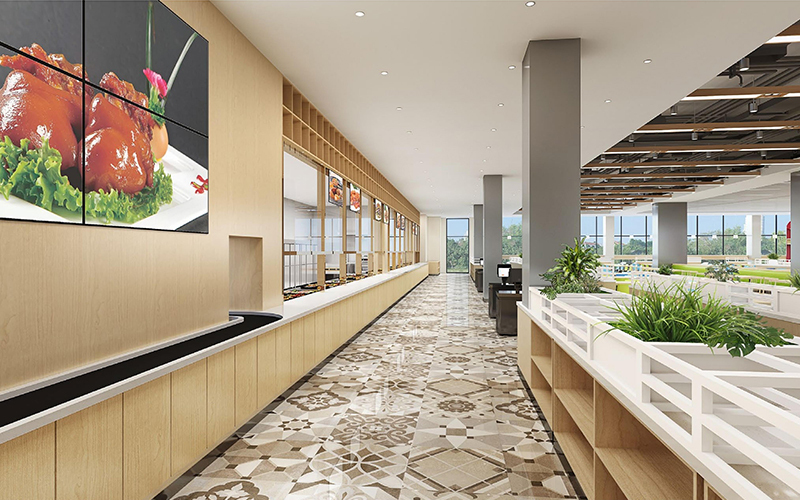 1000平米学校食堂设计装修效果图