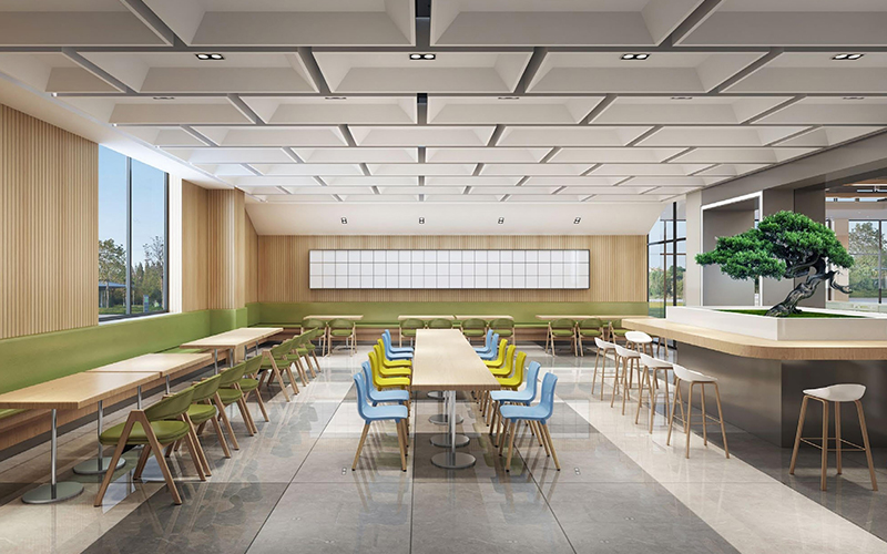 1000平米学校食堂设计装修效果图